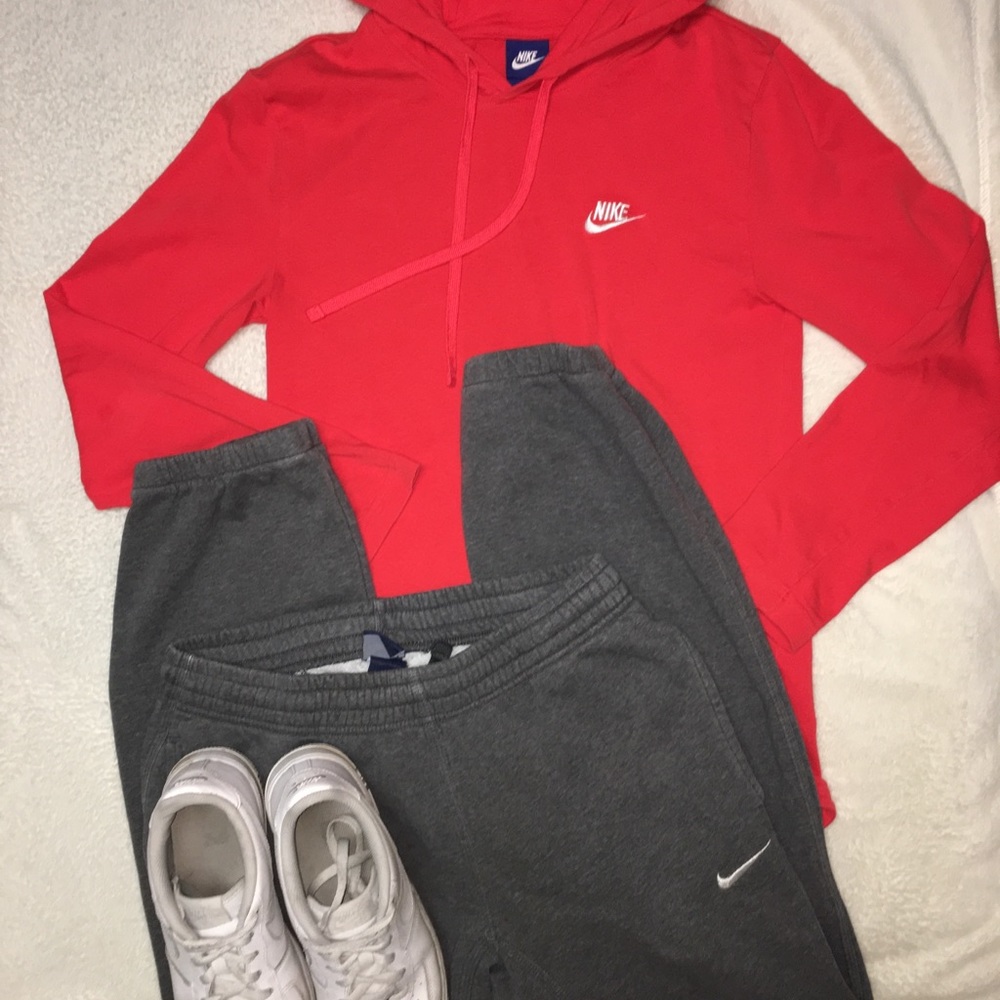 Lightweight red Nike hoodie